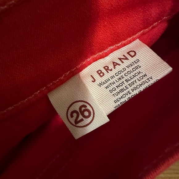 Anthropologie J BRAND Skinny Jeans Red Triple Zip Zoey Lipstick - Picture 5 of 5